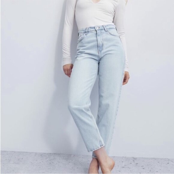 H&M Loose Mom Jeans Ultra High Waist Ankle  Size 2 - Picture 1 of 7